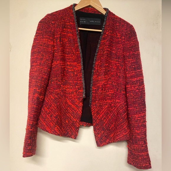 Zara Bead Embellished Peplum Jacket - Picture 3 of 12